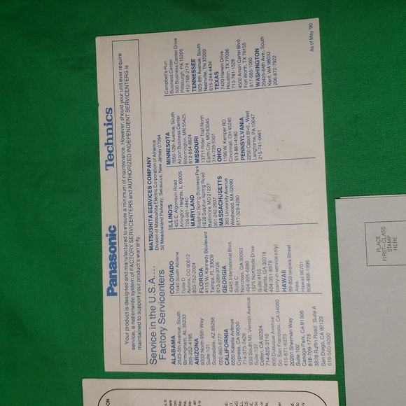 Panasonic Technics Vintage Receiver Inserts - Picture 3 of 5